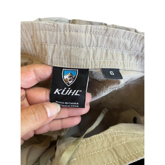 Kuhl Kontra Shorts Womens Khaki Size 6 Capri‎ Cargo Stretch Hiking Roll Up Hem - Picture 6 of 14